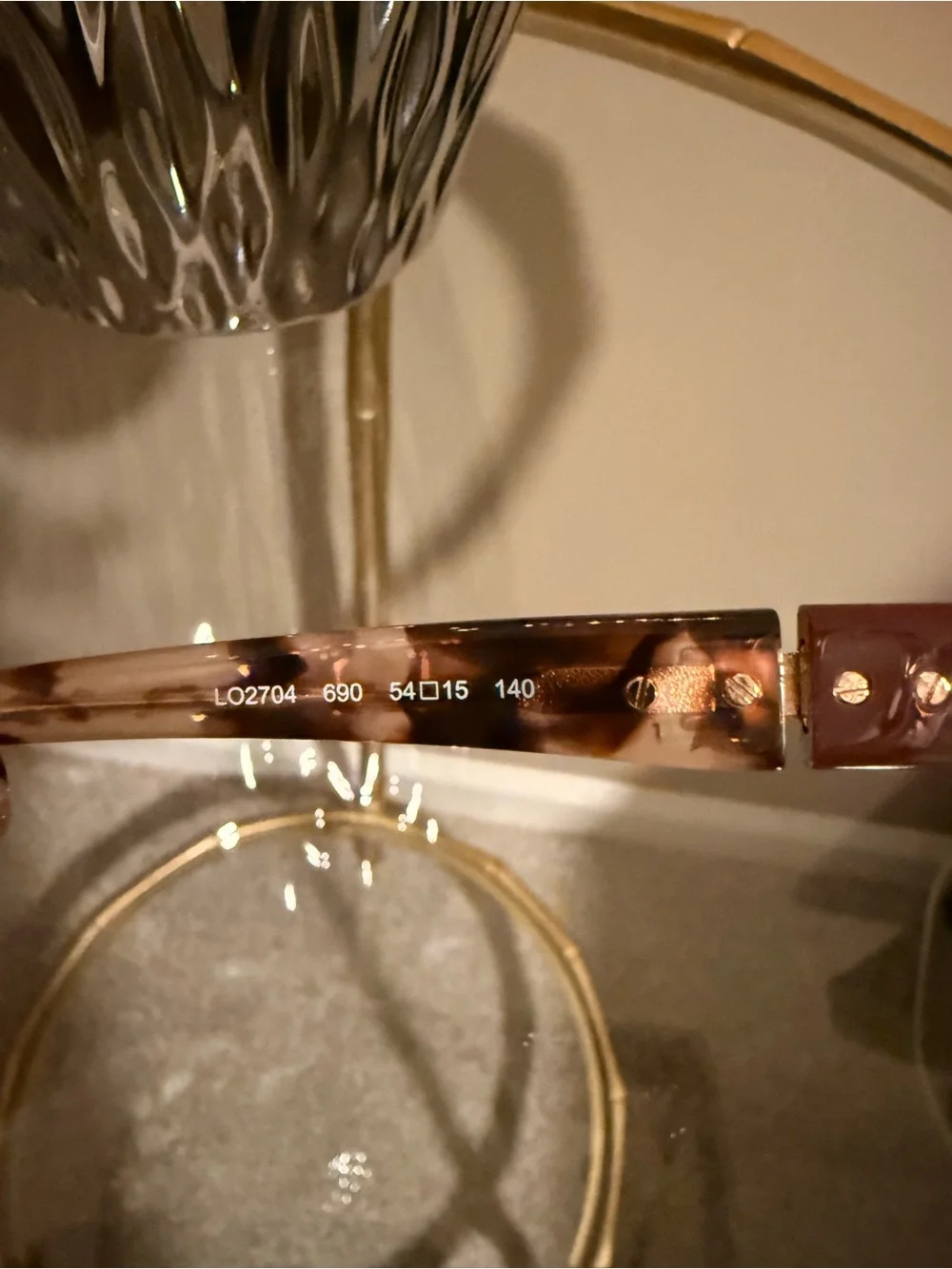 Longchamp Pink Tortoiseshell Cat-Eye Glasses with Brown Case